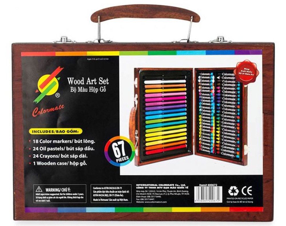 Hộp bút màu đa năng Colormate hộp gỗ 67W 6