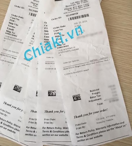  Chiaki.vn có đầy đủ hóa đơn mua hàng chính hãng