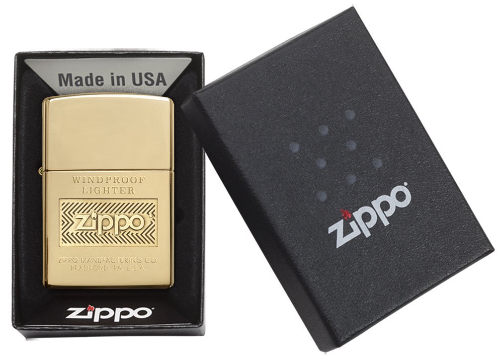 Bật lửa Zippo Logo Polish Brass Lighter 28145 thời thượng 6
