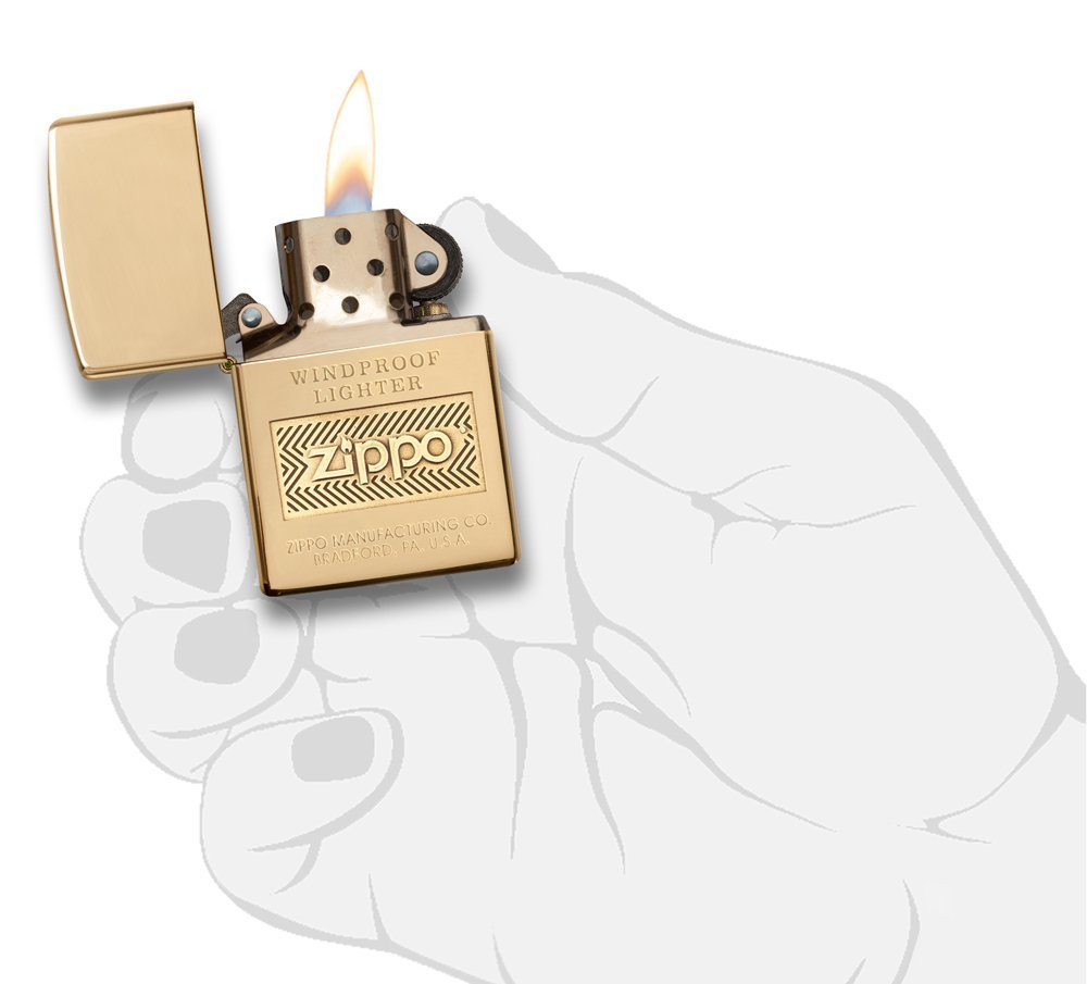 Bật lửa Zippo Logo Polish Brass Lighter 28145 thời thượng 3