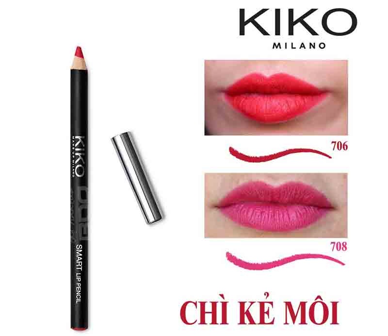 Chì kẻ môi Kiko màu sắc mạnh mẽ đảm bảo độ bám màu từ đường kẻ đầu tiên, giữ màu son lâu trôi