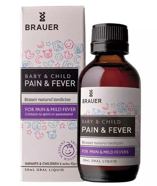 Thảo dược hạ sốt Brauer Pain and Fever 50ml của Úc