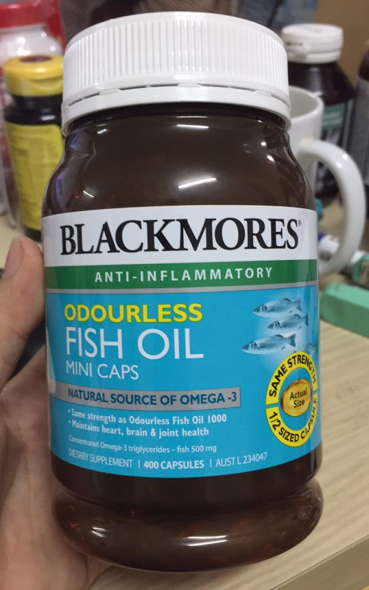 DÃ¡ÂºÂ§u cÃÂ¡ khÃÂ´ng mÃÂ¹i Blackmores Odourless Fish Oil mini Capsules cÃ¡Â»Â§a ÃÂc