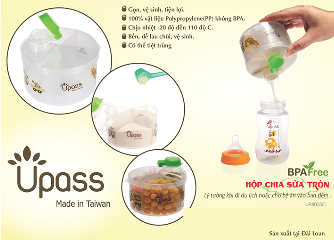 Hộp chia sữa tròn không BPA Upass (Đài Loan) UP8005C giá rẻ