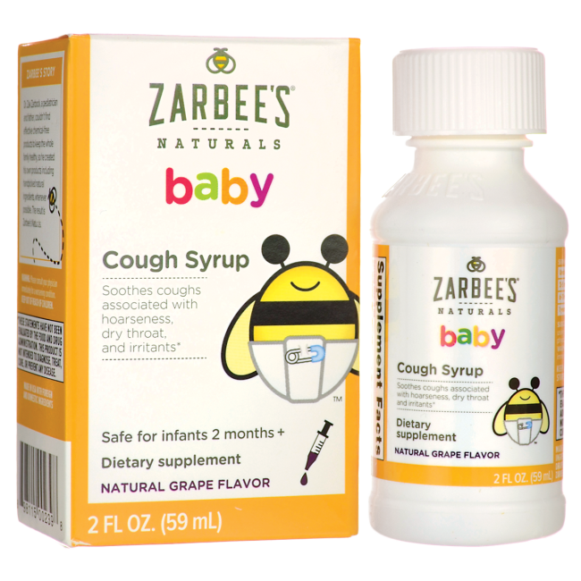 Siro đặc trị ho khan tiêu đờm Zarbee's Baby Cough cho bé từ 2 tháng tuổi