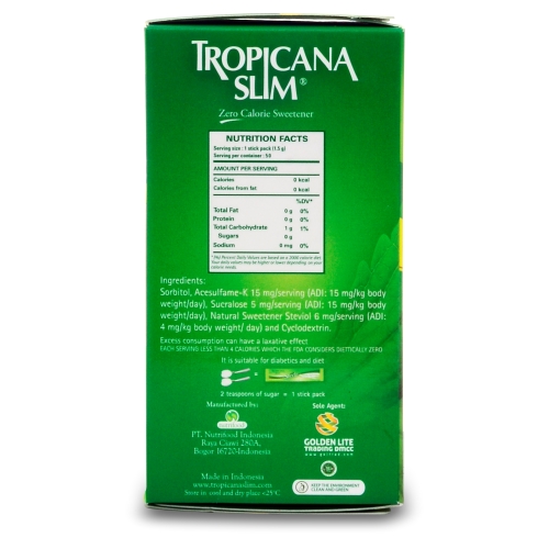 Combo 2 hộp đường ăn kiêng Tropicana Slim Stevia 3
