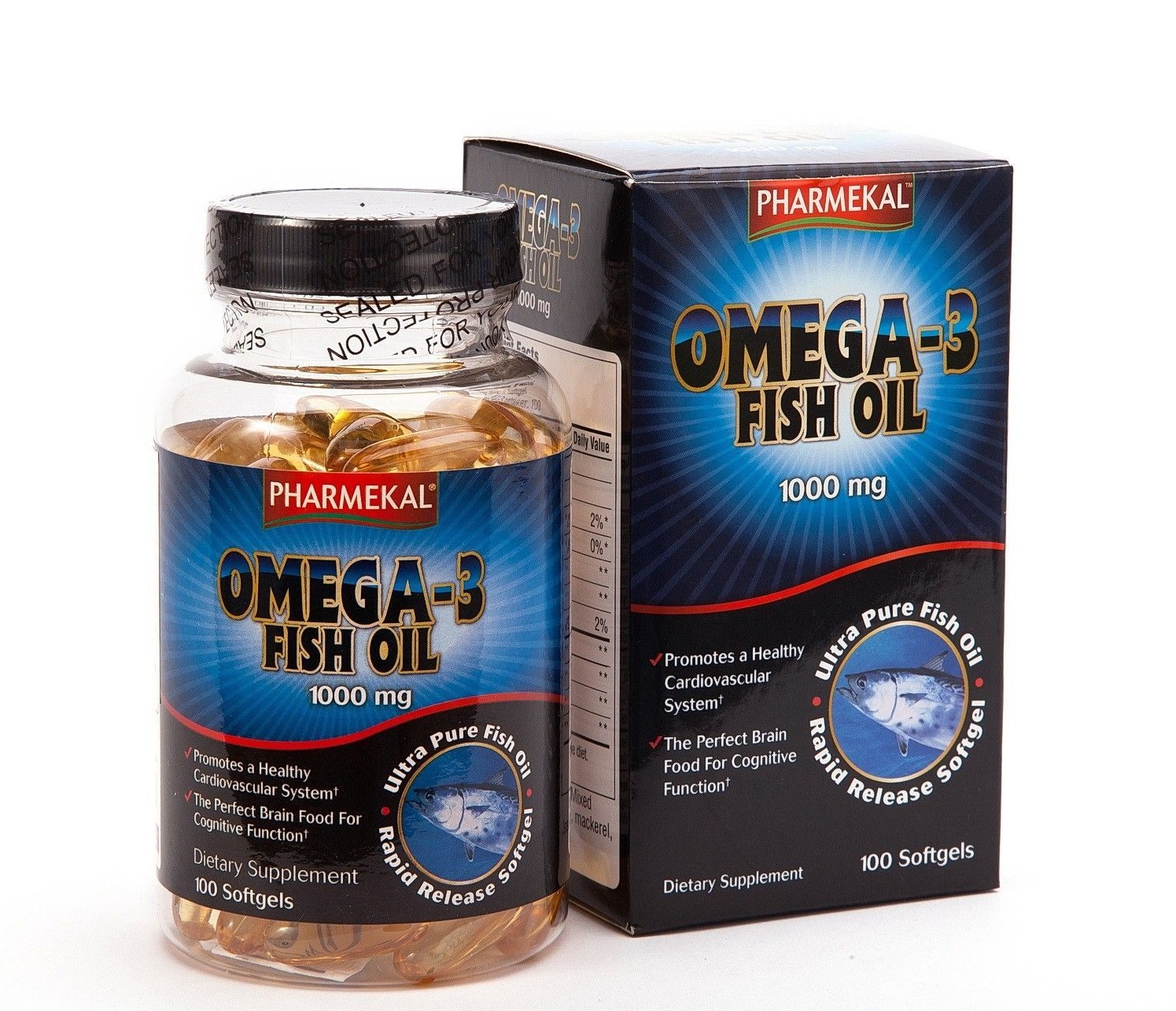 Dáº§u cÃ¡ Omega 3 Fish Oil 1000mg Pharmekal há»p 100 viÃªn