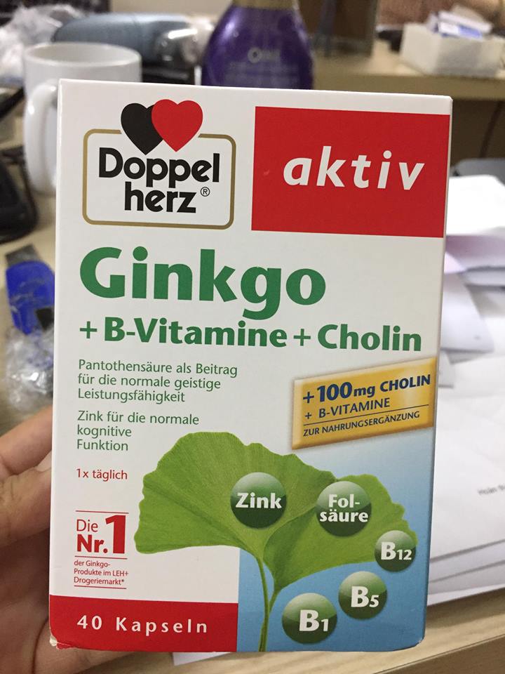 Viên uống bổ não Đức Doppelherz Aktiv Ginkgo + vitamin B + Cholin 1