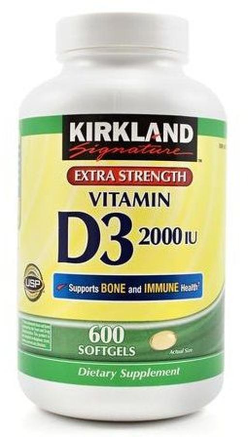 Vitamin D3 2000IU Kirkland mẫu cũ