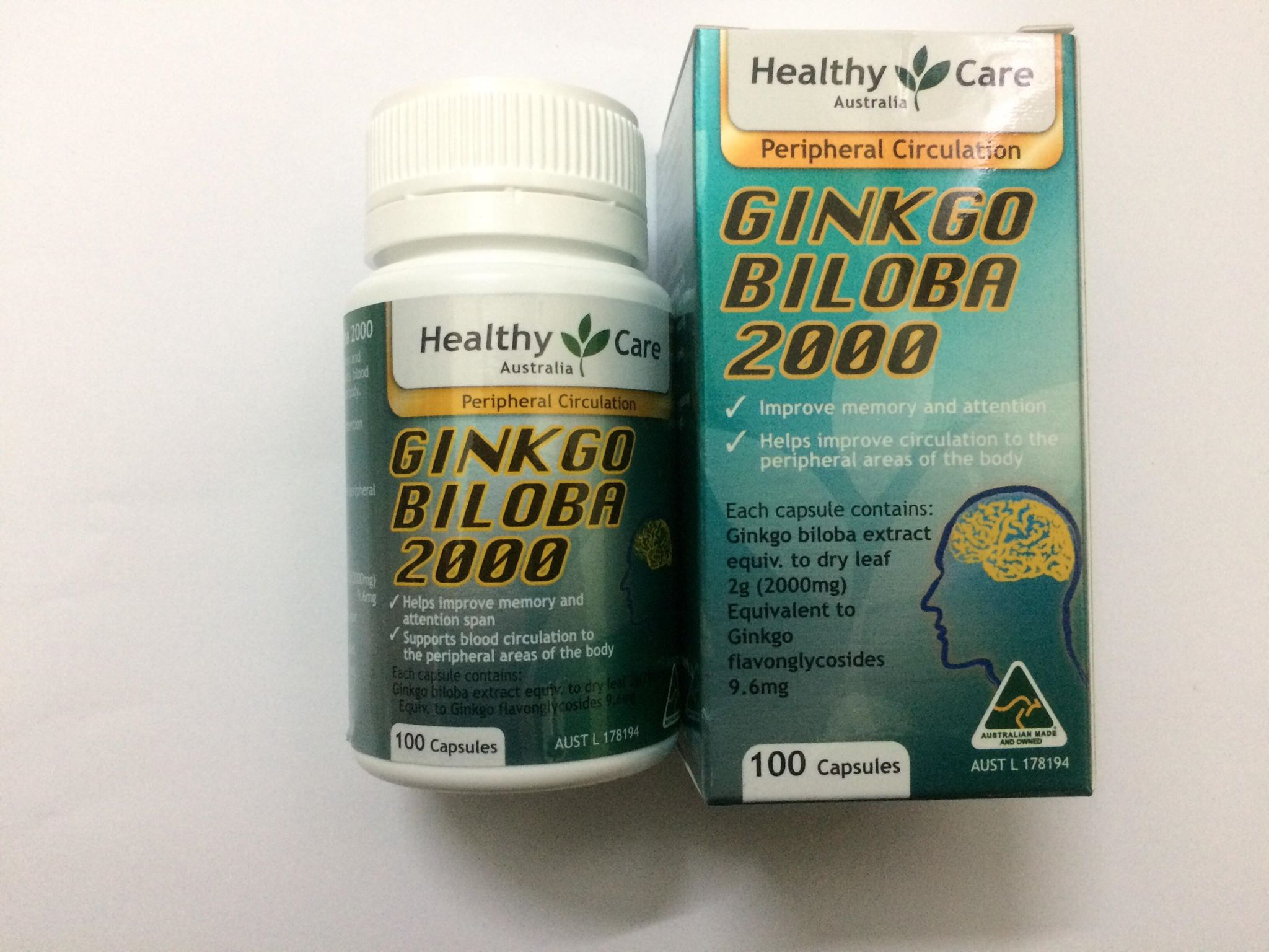 Viên Uống Ginkgo Biloba Healthy Care Úc 2000mg