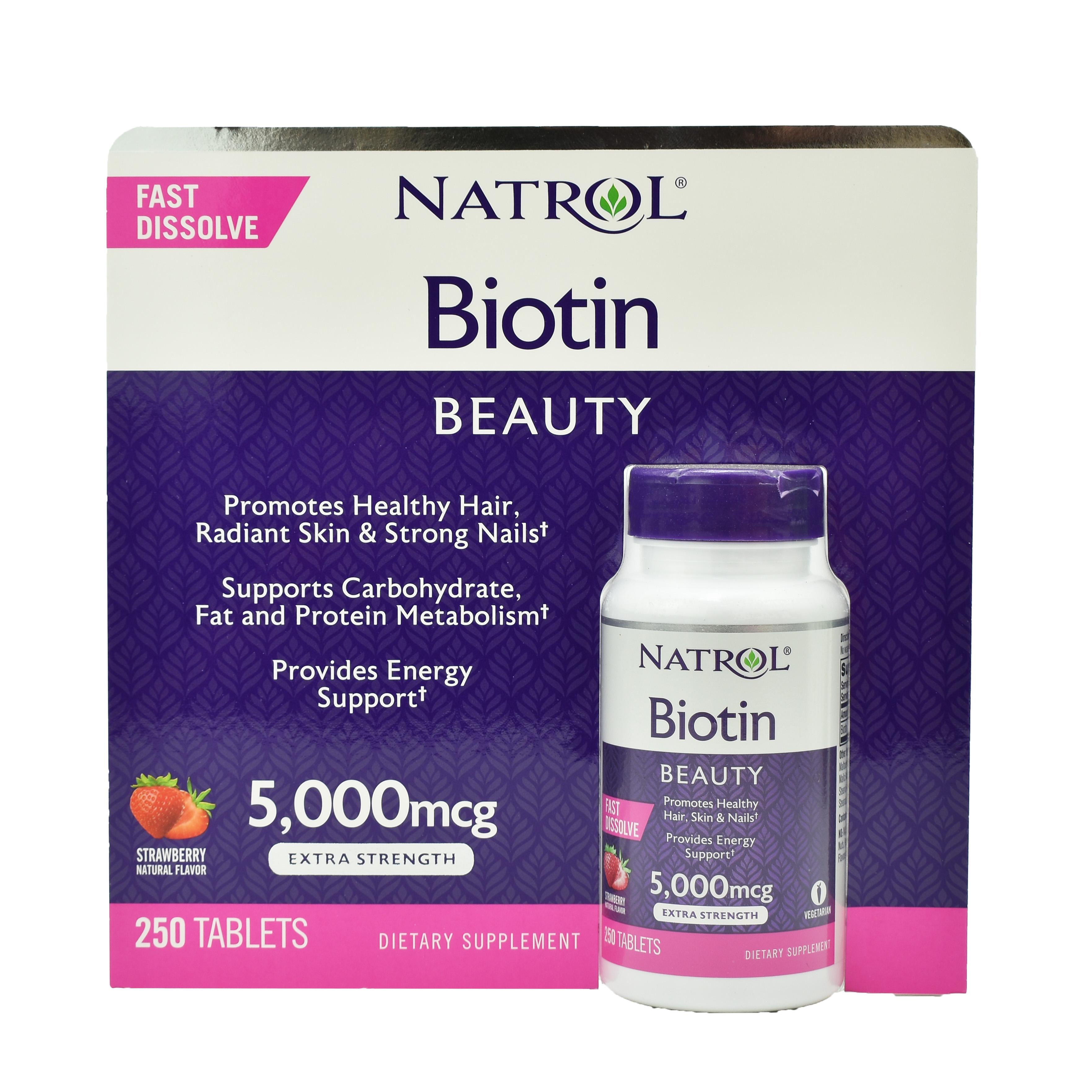 Viên ngậm hỗ trợ mọc tóc Biotin 5000 mcg fast dissolve 250 viên 2