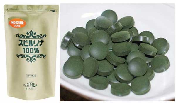 Tác dụng của tảo Nhật Bản 2400 viên xoắn Spirulina dạng túi
