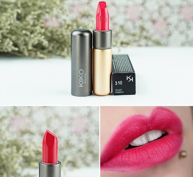Swatch chi tiết màu son kiko Velvet Passion Matte Lipstick hot ...