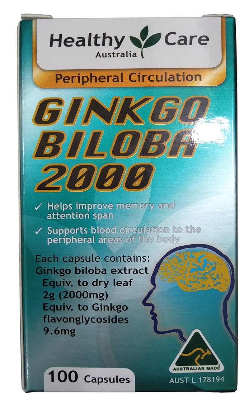 Healthy Care Ginkgo Biloba 2000 Mg Chính Hãng - Viên Tuần Hoàn Não