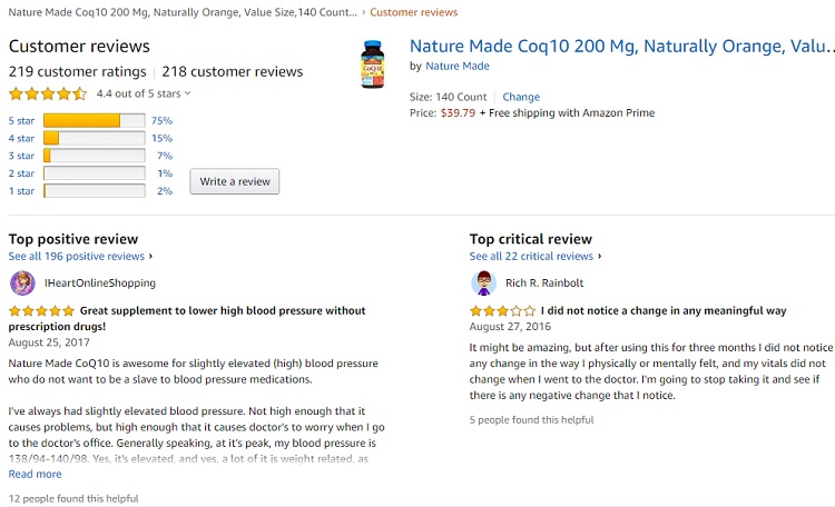 phản hồi từ phía khách hàng sử dụng viên uống CoQ10 Nature Made 200 mg (2)
