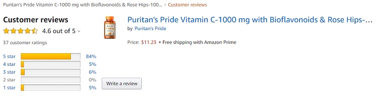 Phản hồi từ phía khách hàng sử dụng Vitamin C Puritan's Pride 3
