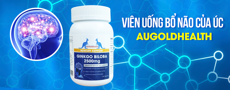 Viên uống Ginkgo Bibola Augoldhealth 2500mg hỗ trợ tăng cường tuần hoàn máu não