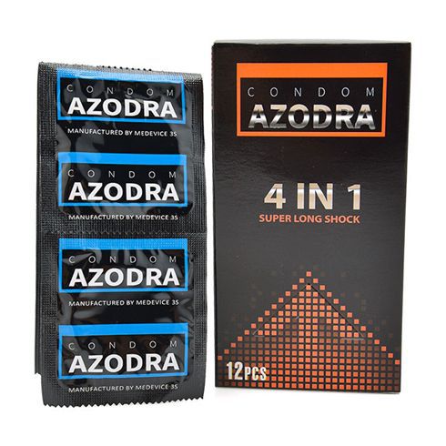 Bao cao su Azodra 4 in 1 Super Long Shock chuẩn chất lượng