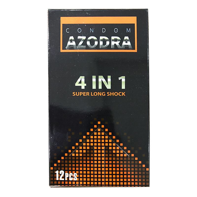 Bao cao su Azodra 4 in 1 Super Long Shock hộp 12 chiếc