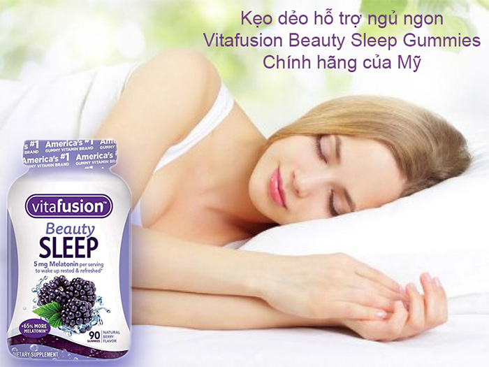 Kẹo dẻo ngủ ngon Vitafusion Beauty Sleep chăm sóc giấc ngủ hiệu quả