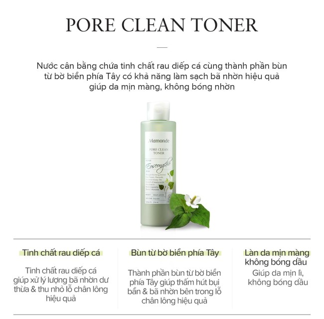 công dụng của toner Mamonde Pore Clean Toner 