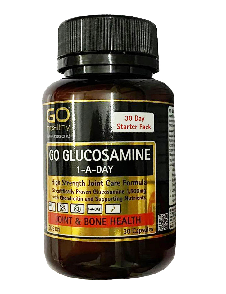Go Glucosamine 1-A-Day kết hợp Glucosamine 1500mg với Chondroitin và 7 hoạt chất nuôi dưỡng xương sụn khớp khỏe mạnh
