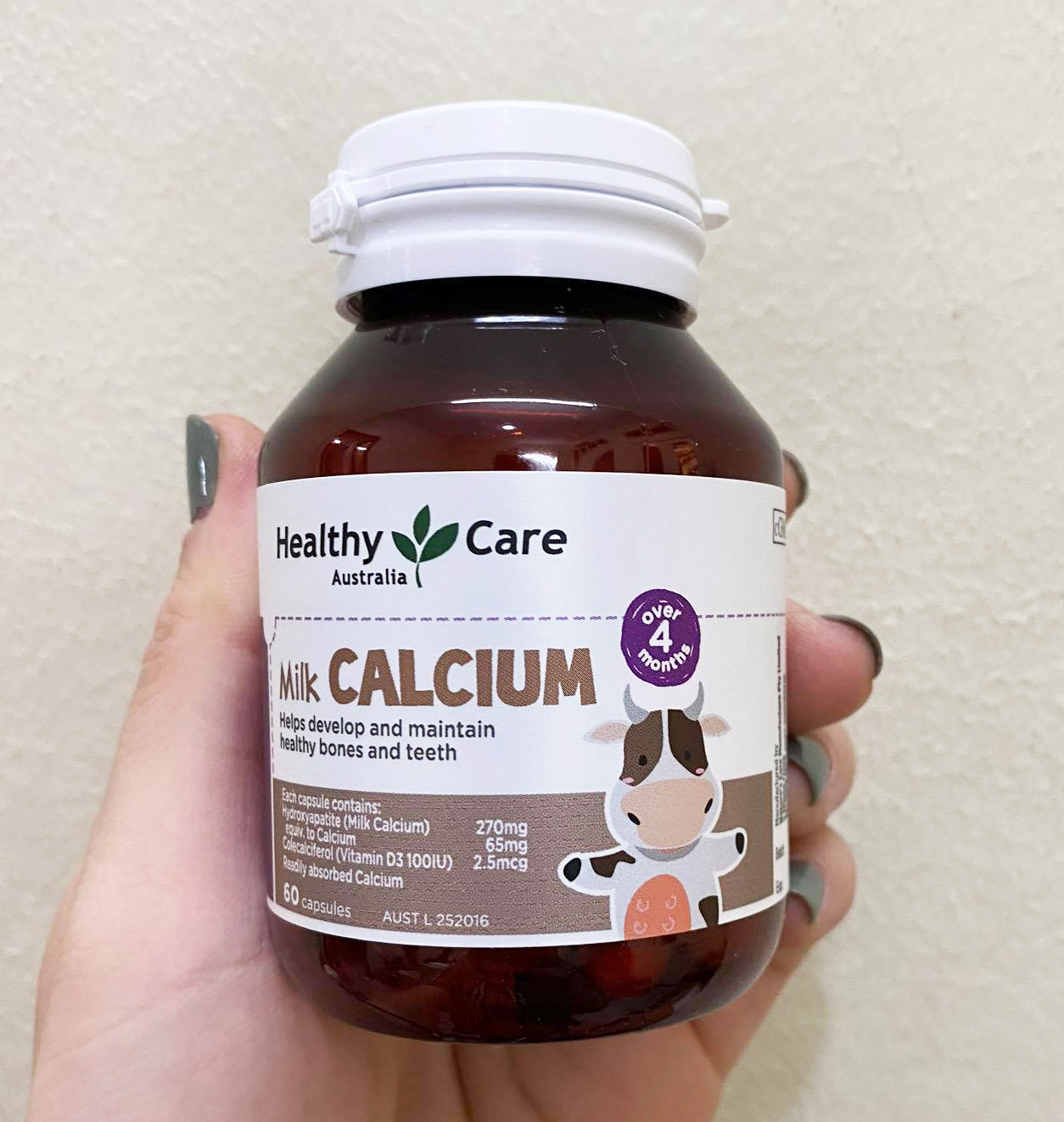 Milk Calcium Healthy Care giúp hỗ trợ bổ sung canxi cho bé từ 4 tháng trở lên