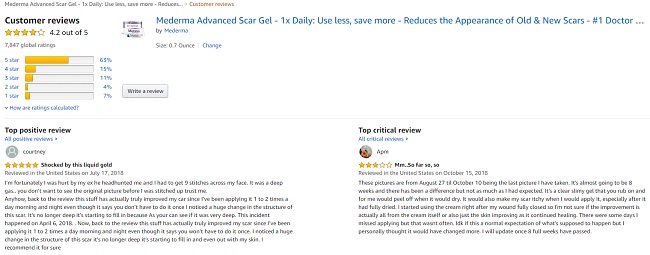 Mederma Advanced Scar Gel Reviews từ người sử dụng 3