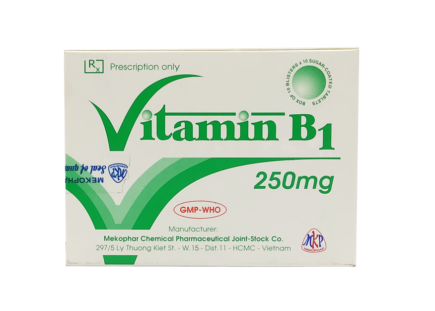 Vitamin B1 250mg Mekophar hộp 100 viên