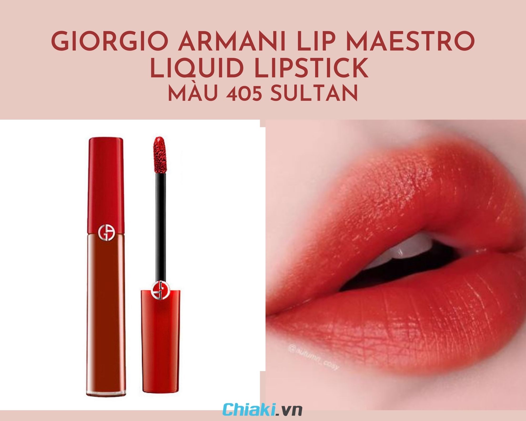Giorgio Armani Lip Maestro Liquid Lipstick - color 405 Sultan đỏ hỏn gạch