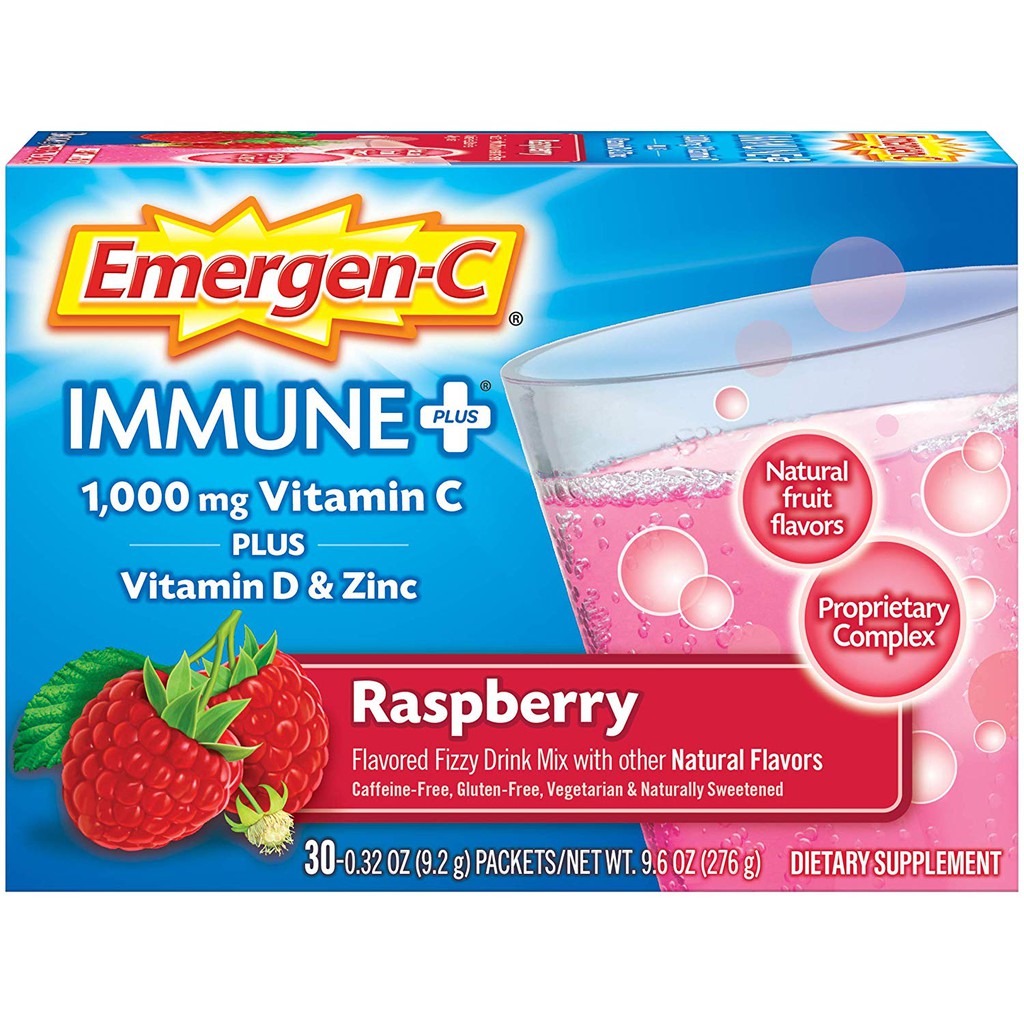 Bột vitamin C Emergen-C Immune Plus Vitamin D & Zinc