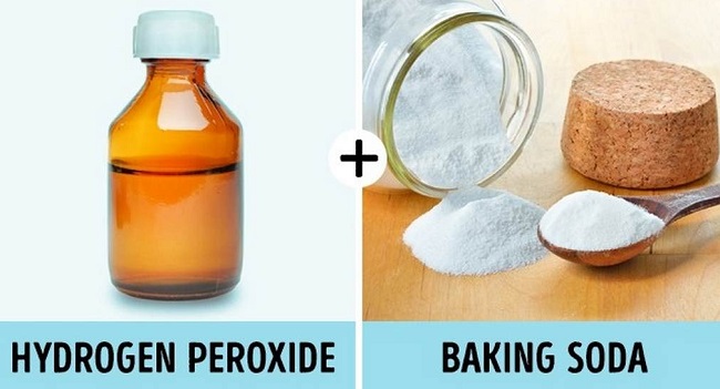 Cách làm trắng răng bằng baking soda và hydrogen peroxide