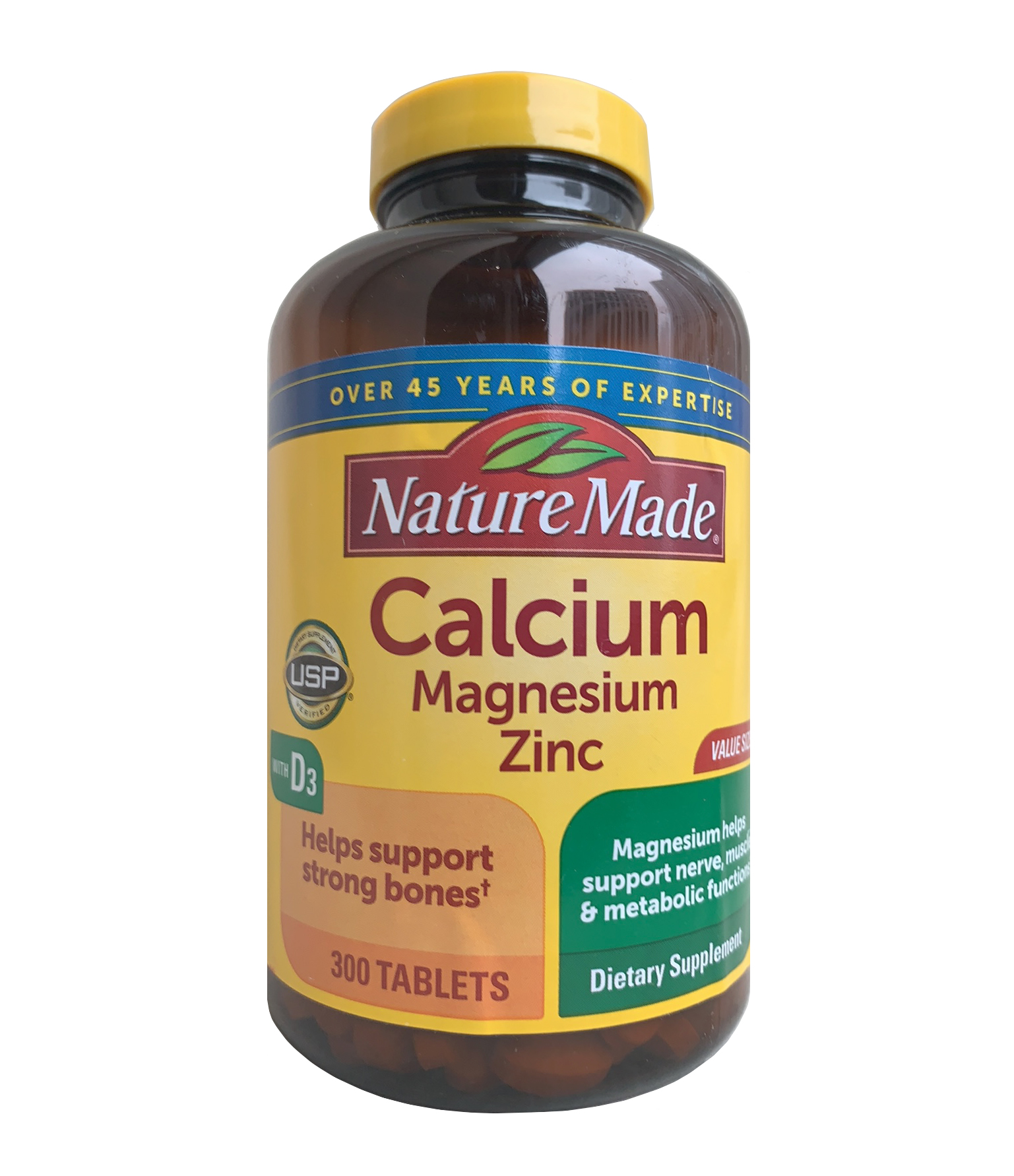 Viên uống Nature Made Calcium Magnesium Zinc With Vitamin D3 hộp 300 viên nắp vặn