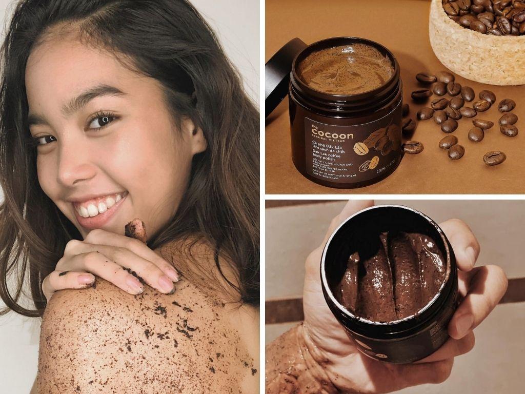 Tẩy da chết Cocoon Dak lak coffee body polish hỗ trợ làm sạch da hiệu quả, hạn chế gây mụn lưng 