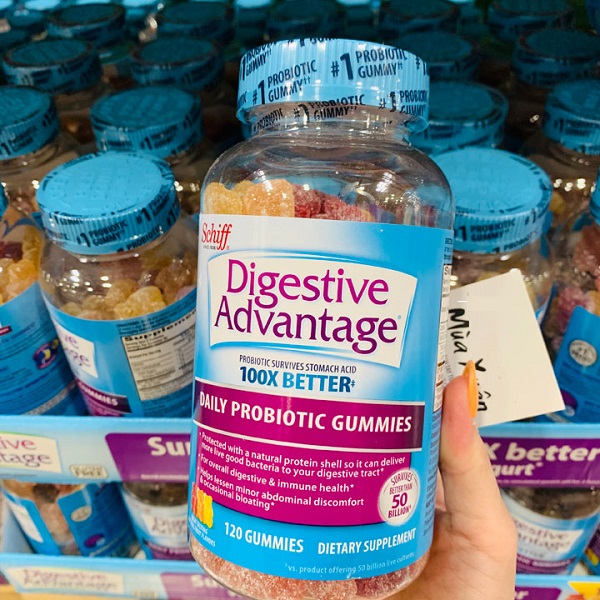 Kẹo hỗ trợ hệ tiêu hóa cho trẻ em Schiff Digestive Advantage Probiotic giúp ăn ngon, tiêu hóa tốt