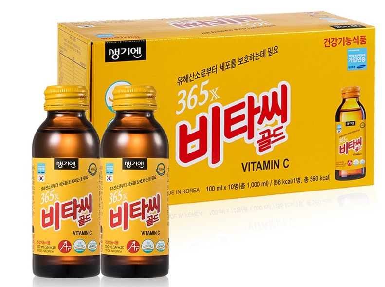 Nước uống Vitamin C Gold 365x Hàn Quốc 10 lọ x 100ml