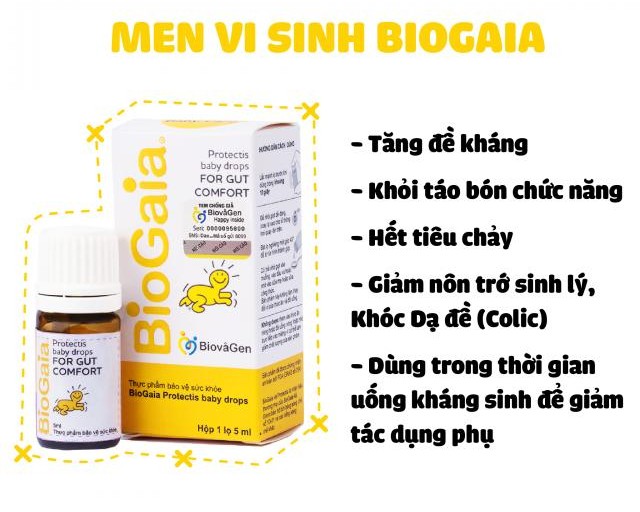 Men vi sinh Biogaia có tác dụng cải thiện hệ tiêu hóa khỏe mạnh cho trẻ