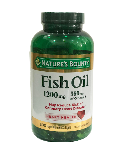 Thuốc bổ cho người lớn tuổi Nature's Bounty Fish Oil 1200mg nắp vặn