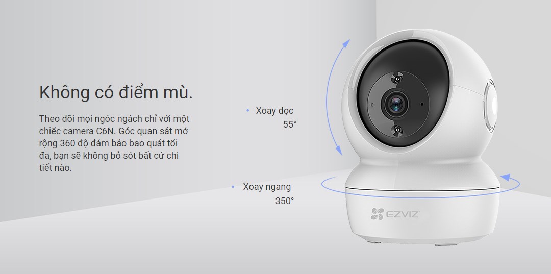 Camera wifi Ezviz C6N 4Mp 2K xoay 360 độ, đàm thoại 2 chiều