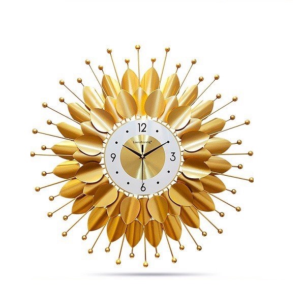 Đồng hồ treo tường 3D trang trí họa tiết cánh hoa mặt trời