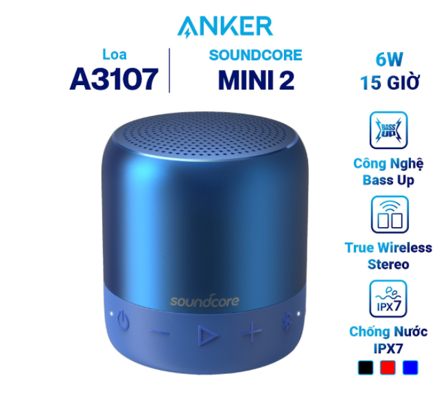 Loa Bluetooth Anker SoundCore Mini 2 A3107 chống nước IPX7