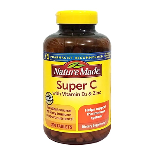 Nature Made Super C With Vitamin D3 & Zinc, 200 viên