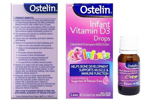 Ostelin Infant Vitamin D3 Drops Cho Trẻ Từ Sơ Sinh Đến 12 Tuổi