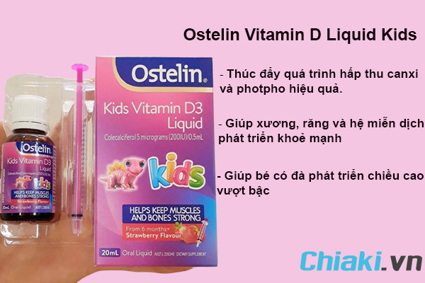 Ostelin Vitamin D3 Liquid Kids Cho Bé 6 Tháng Tuổi Của Úc 20ml