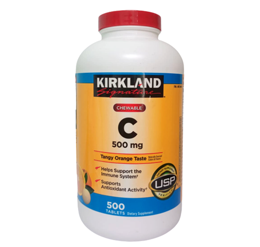 Viên nhai bổ sung vitamin C 500mg Kirkland của Mỹ
