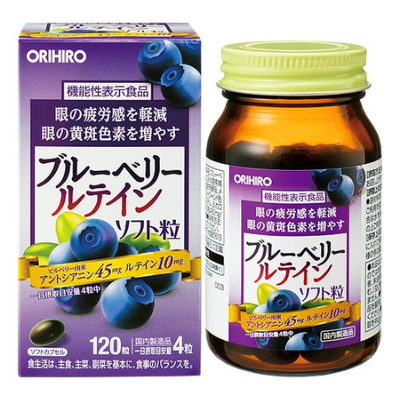 Viên uống hỗ trợ bổ mắt từ việt quất Blueberry Orihiro Nhật Bản, 120 viên