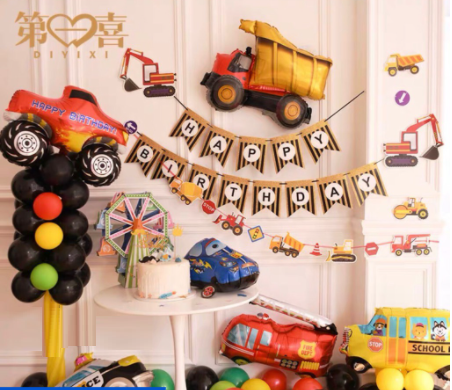 Set trang trí bóng sinh nhật ô tô cho bé trai