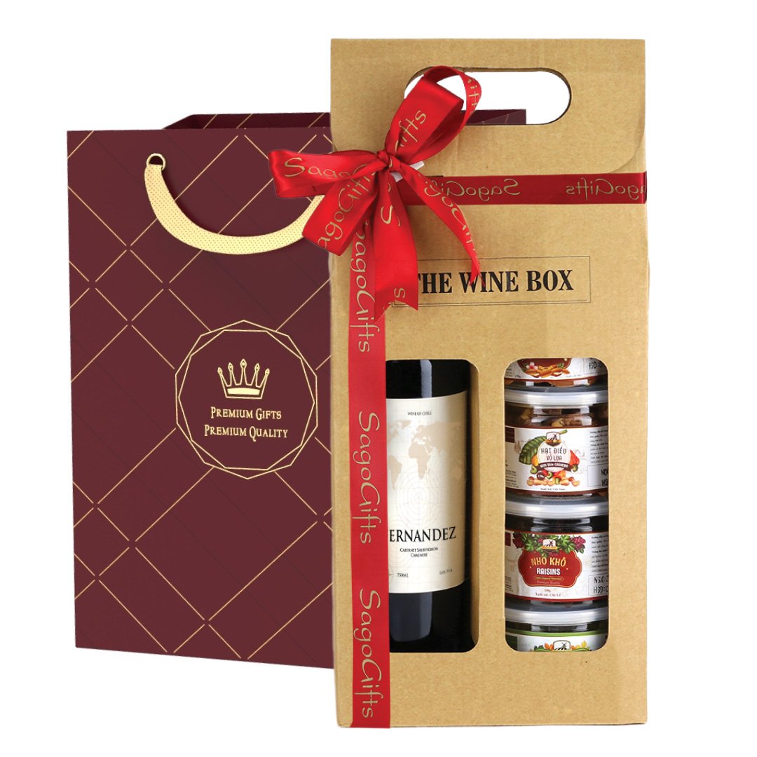 Hộp quà Tết The Wine Box 01 - Set 5 món sang cao cấp