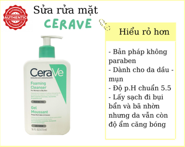 Công dụng của Sữa rửa mặt CeraVe Foaming Facial Cleanser 473ml