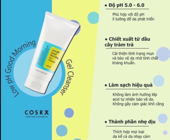 Công dụng của sữa rửa mặt Cosrx Low pH Good Morning
